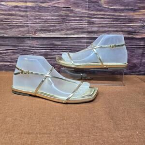 Joie Women’s Size 6 Glory Gold Strappy Lace Up Sandals Flats